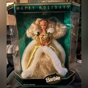 Happy Holidays Barbie NIB ~1994~ w/ Box Error Showing Brown Eyes and not Green